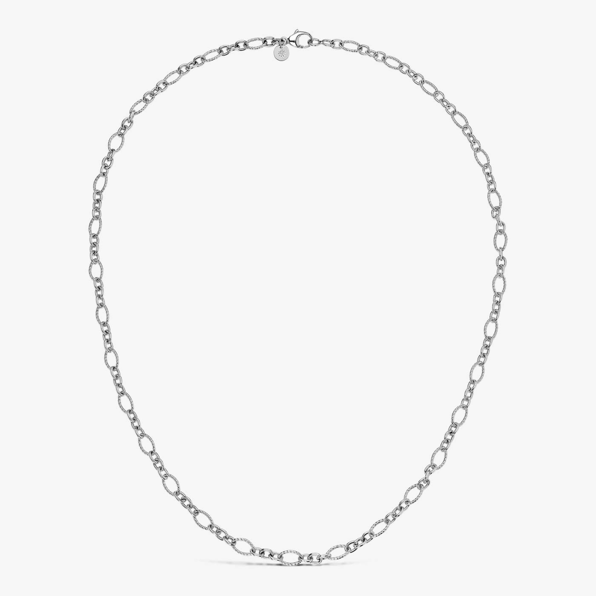 Chaîne Argent Ovale Striée, vue collier