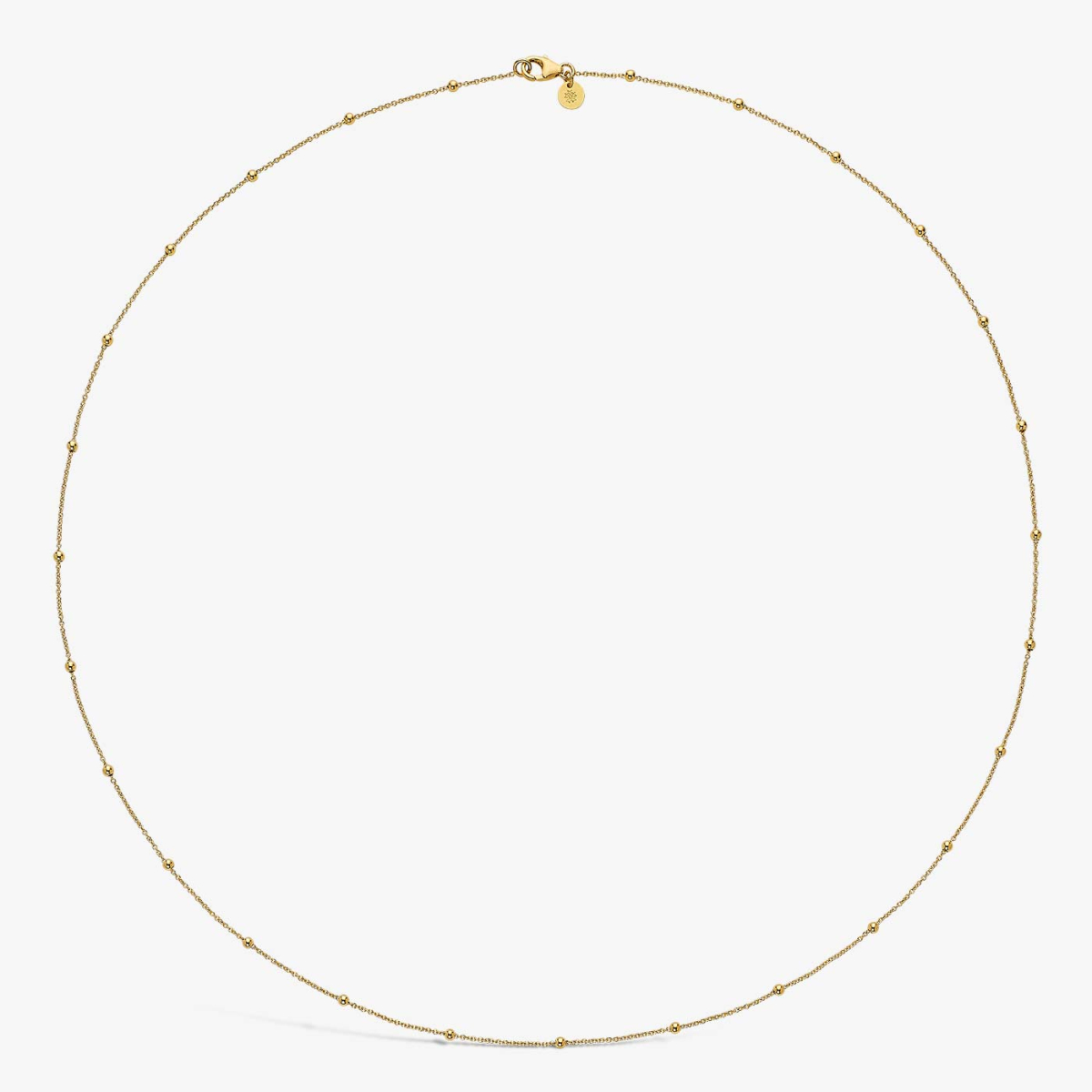 Chaîne Or Forçat Rond Boules - 60 cm, vue collier