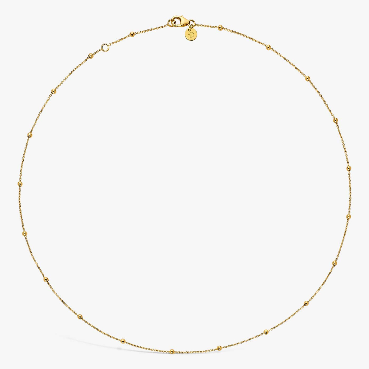 Chaîne Or Forçat Rond Boules - 45 cm, vue collier