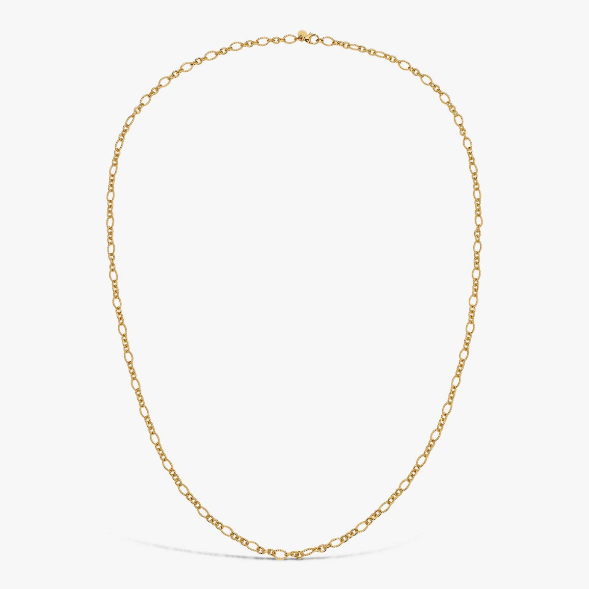 Chaîne Vermeil Ovale Striée, 80 Cm, vue collier