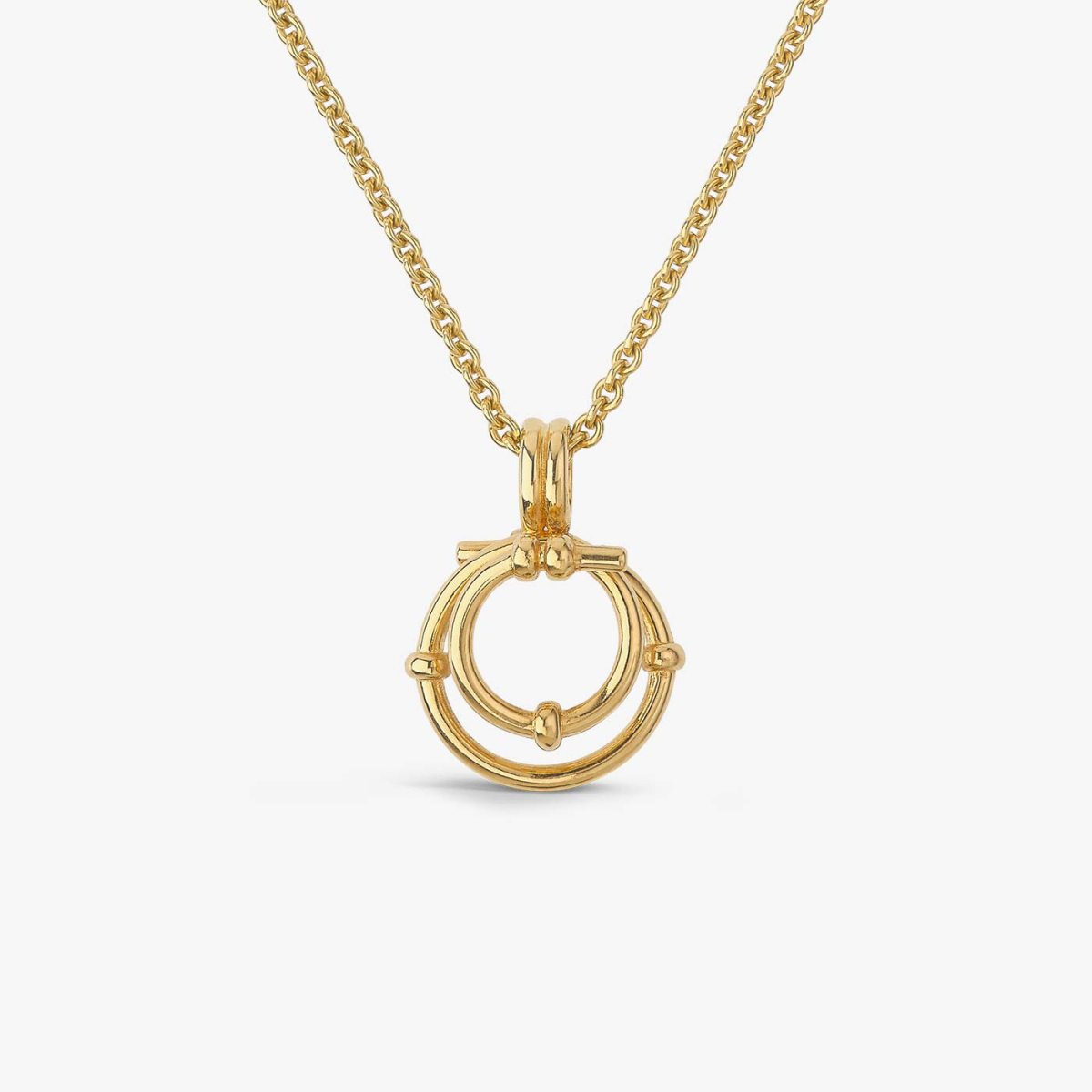 Collier Or Jaune Spirale Etoilée, vue système d'accroche 