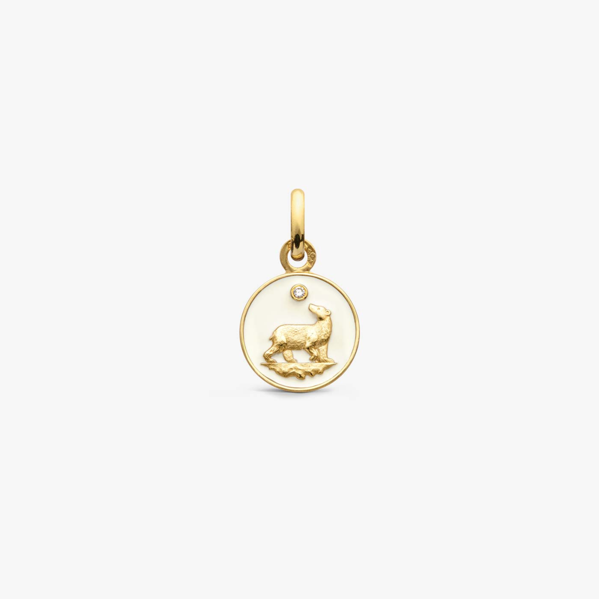 Pendentif Or Jaune & Diamant Ours - Ivoire