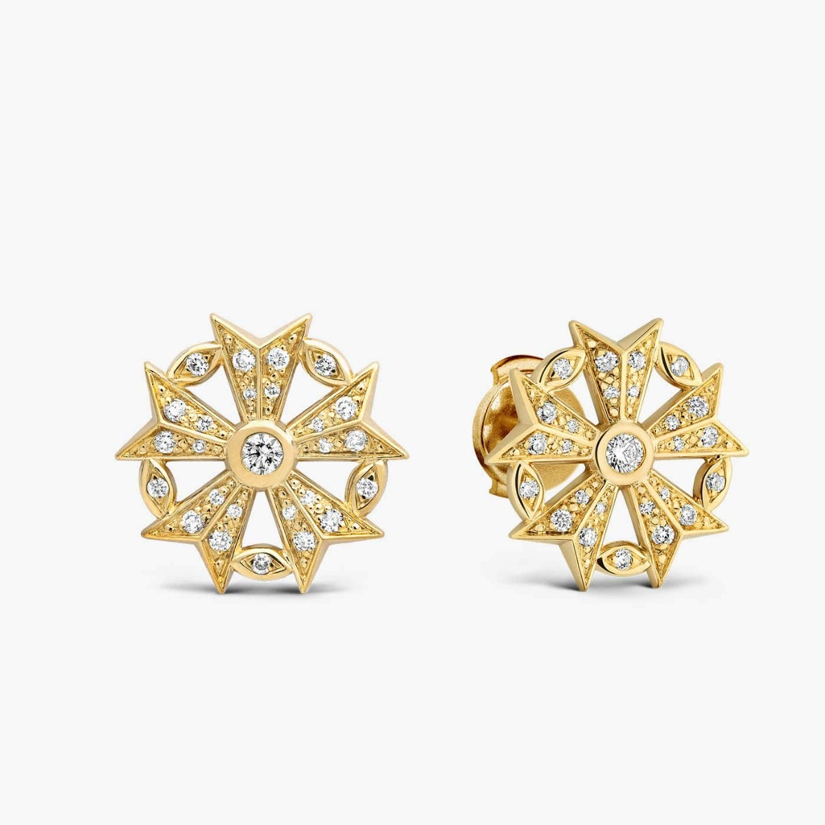 Puces d'oreilles Gloria Etoilée en or jaune
