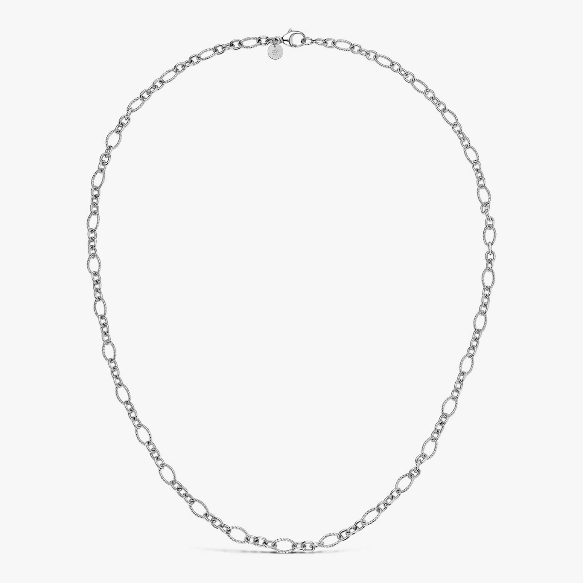Chaîne Argent Ovale Striée
