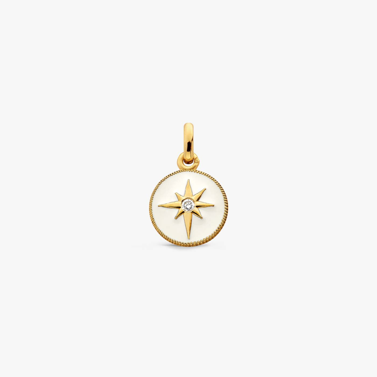 Médaille Etoile ivoire en or jaune et diamant