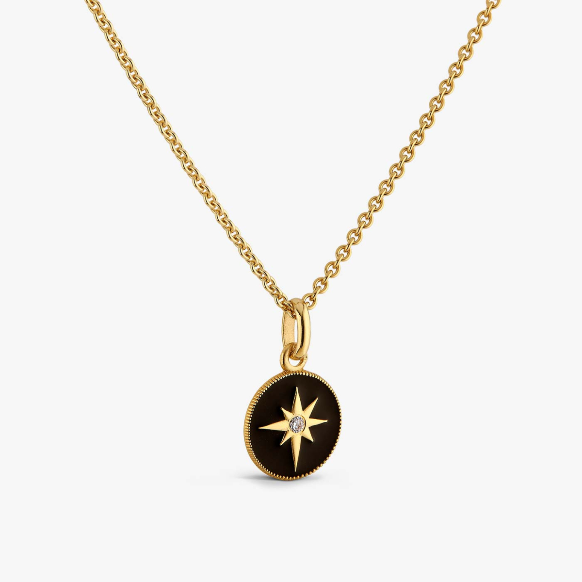 Médaille Etoile noire en or jaune et diamant