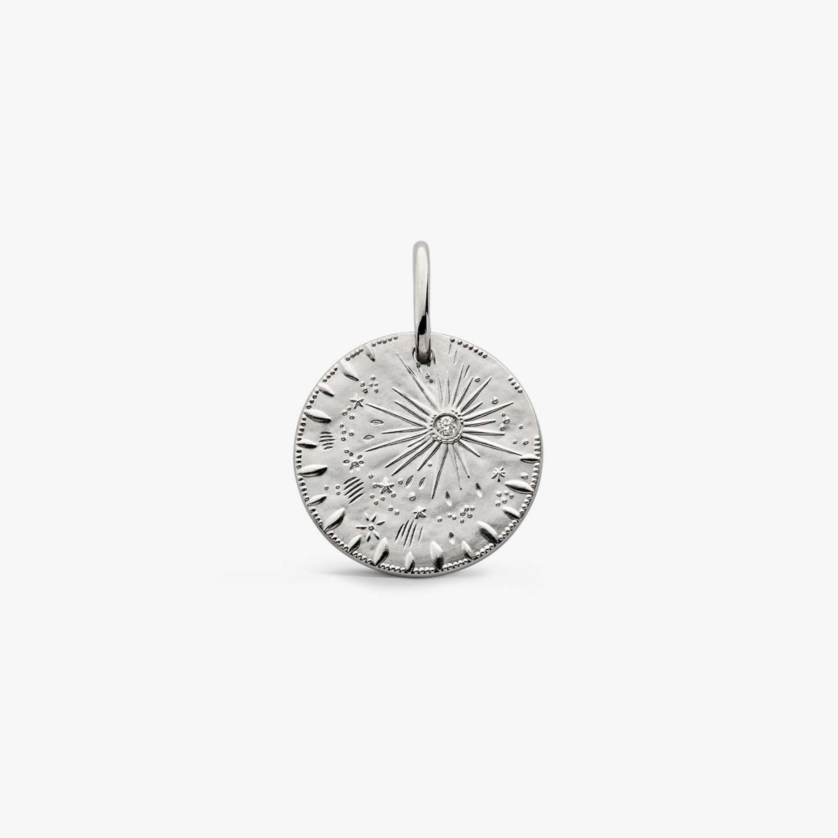 Médaille Pluie D'étoiles en or blanc et diamant