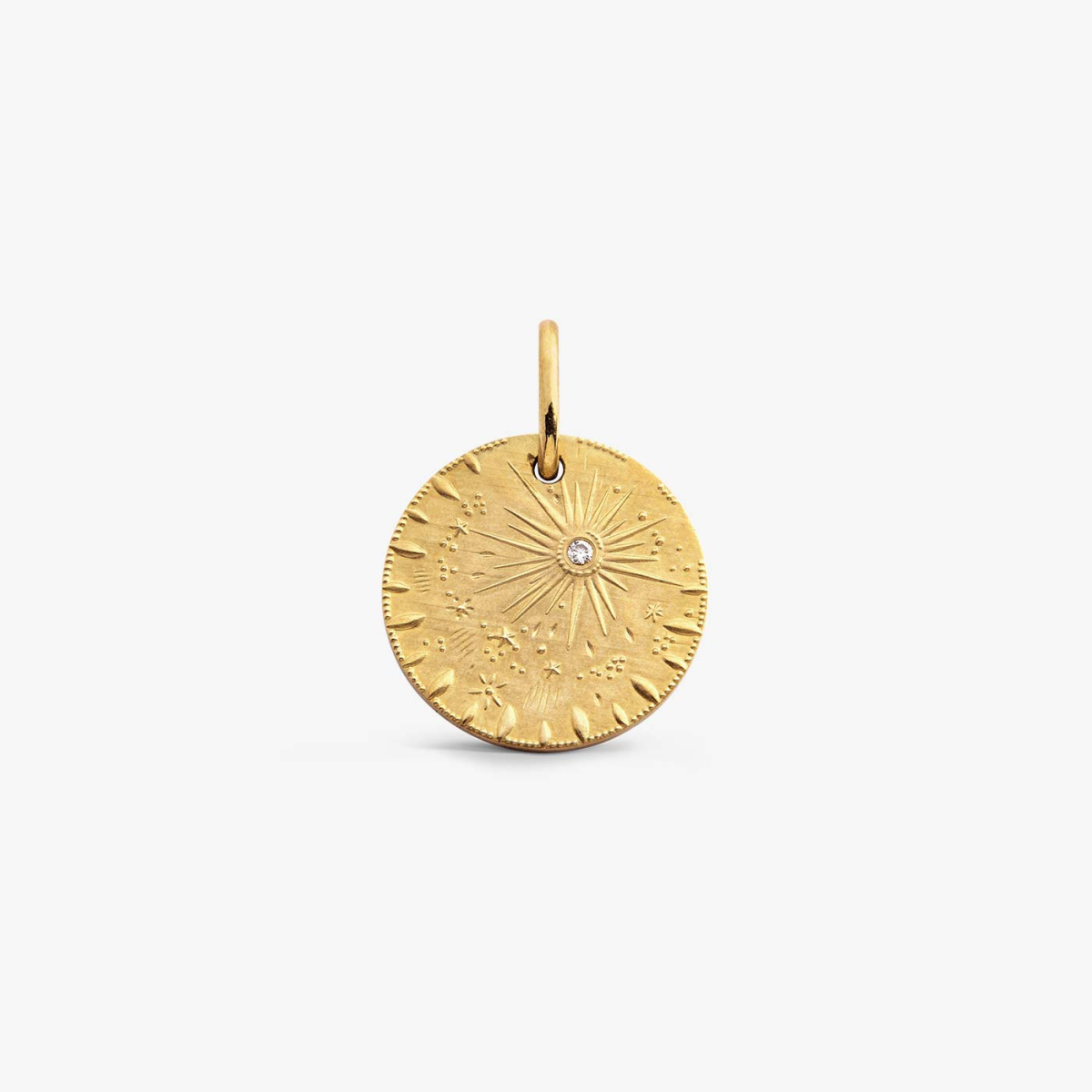 Médaille Pluie D'étoiles en or blanc et diamant