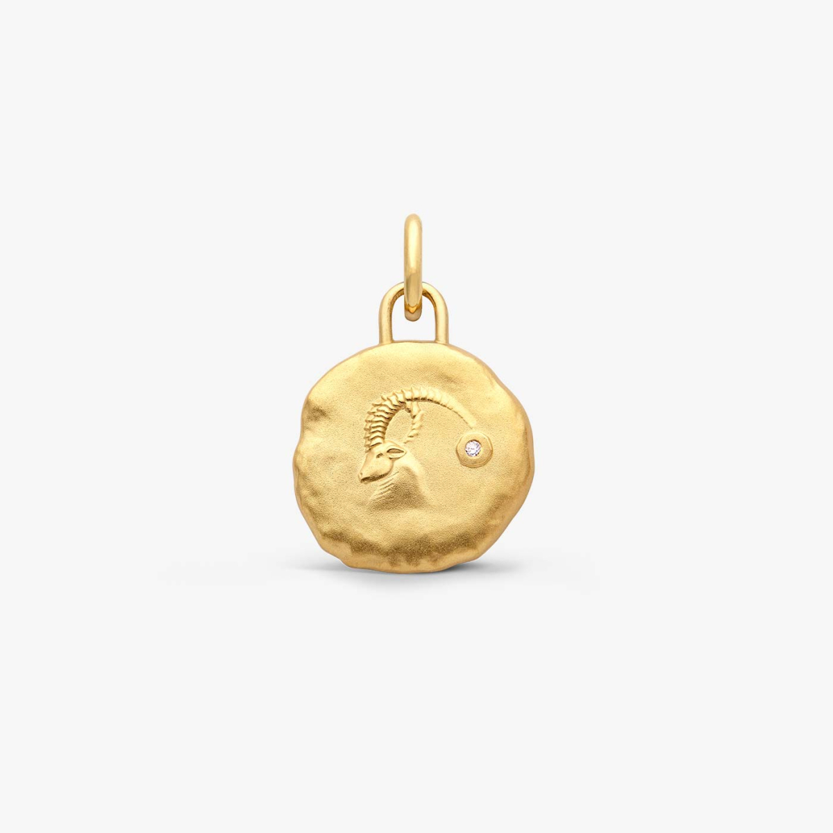 Yellow Gold & Diamond Capricorn Astro Medallion
