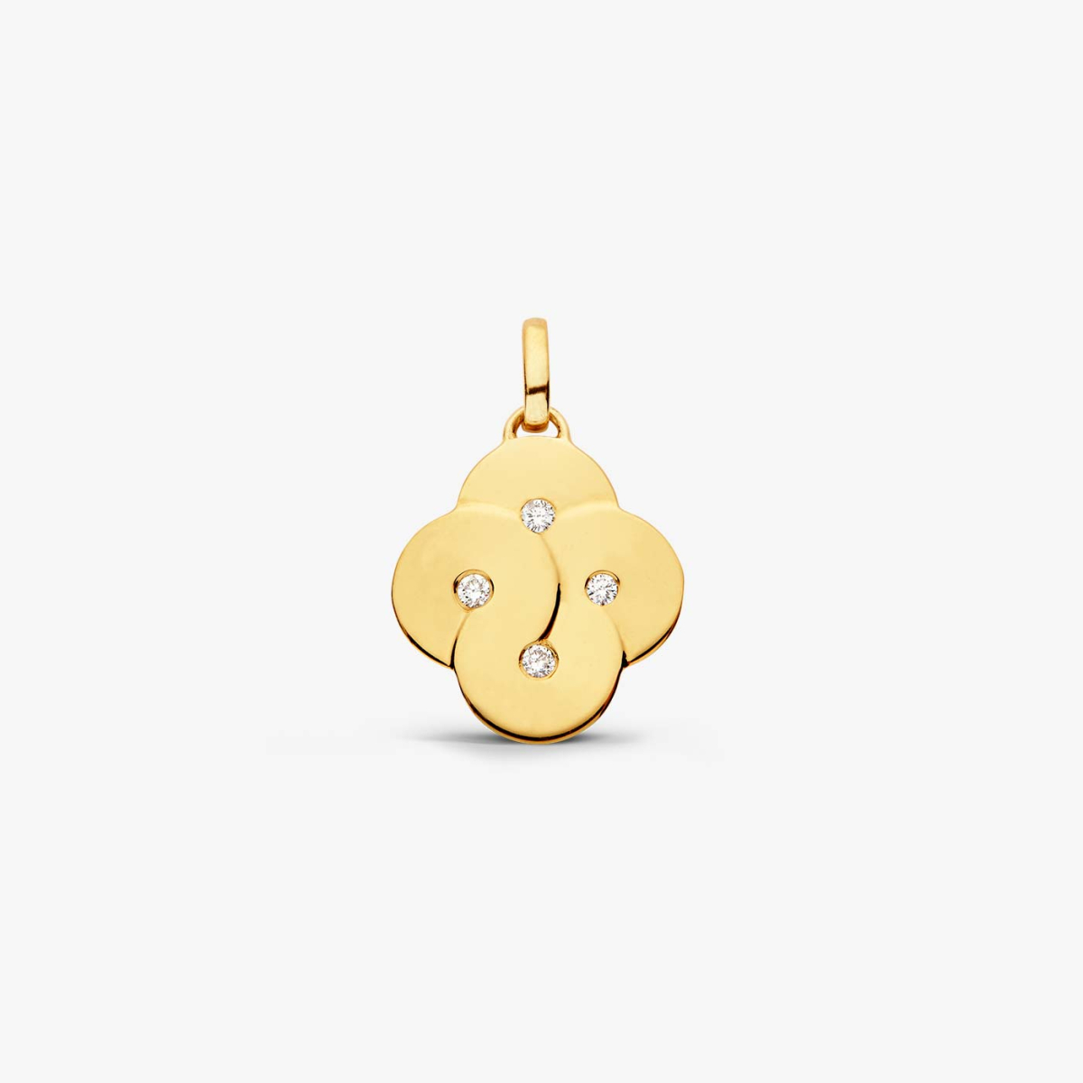 Yellow gold & 4 diamonds pendant