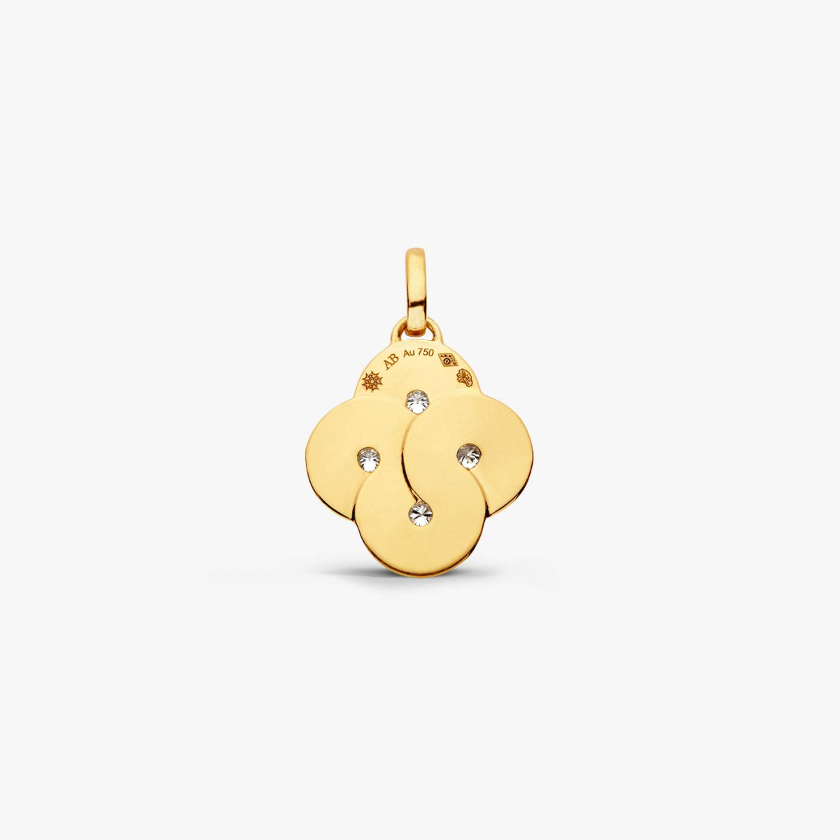 Pendentif Or Jaune 4 Diamants Enlacé
