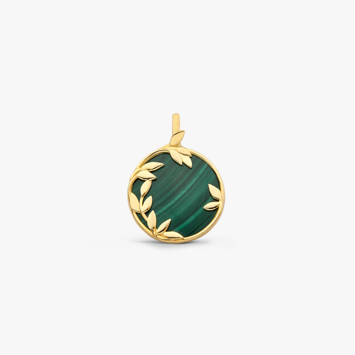 Yellow Gold and Malachite Flora Medallion
