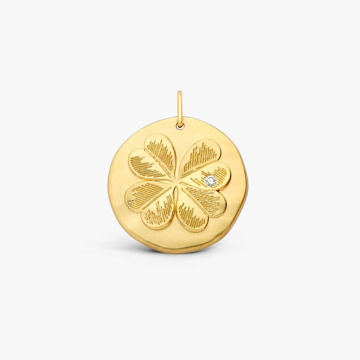Yellow Gold and Diamond Clover Medallion